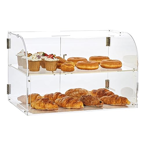 VEVOR 2-stöckige Gebäck-Vitrine, Kommerzielle Bäckerei-Vitrine 558 x 356 x 356 mm, Acryl-Vitrine mit mit stabilen Doppelscharnieren, Bäckerei Konditorei Vitrine für Donut-Bagels, Kuchen, Kekse usw. VEVOR 2-stöckige Gebäck-Vitrine, Kommerzielle Bäckerei-Vitrine 558 x 356 x 356 mm, Acryl-Vitrine mit mit stabilen Doppelscharnieren, Bäckerei Konditorei Vitrine für Donut-Bagels, Kuchen, Kekse usw. von VEVOR