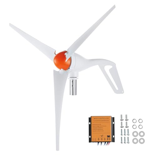 VEVOR 500 W Windkraftanlage 24 V Windgenerator 3-Blatt-Windkraftgenerator mit MPPT-Regler einstellbare Windrichtung und 2,5 m/s Startwindgeschwindigkeit geeignet für Zuhause Bauernhof Wohnmobile Boote von VEVOR