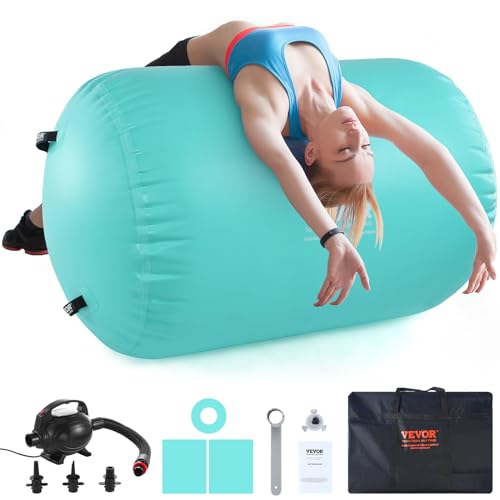 VEVOR Aufblasbare Gymnastikmatte Turnmatte 80 x 132,5 cm, Air Matte Fitness Matte Pumpe Tumbling Matten, Multifunktionale Tumbling-Matte Heimgebrauch/Fitnessstudio/Yoga/Cheerleading von VEVOR