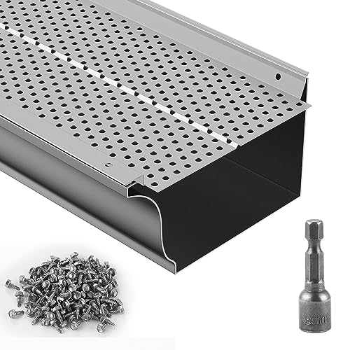 VEVOR Dachrinnenschutz, 152 mm Breite, Aluminium-Blattfilter, Dachrinnenabdeckung zum Selbermachen, 52 Stück, 528 cm Gesamtlänge, 4 mm Lochdurchmesser und 0,5 mm dick. Raptor Dachrinnenschutz VEVOR Dachrinnenschutz, 152 mm Breite, Aluminium-Blattfilter, Dachrinnenabdeckung zum Selbermachen, 52 Stück, 528 cm Gesamtlänge, 4 mm Lochdurchmesser und 0,5 mm dick. Raptor Dachrinnenschutz von VEVOR