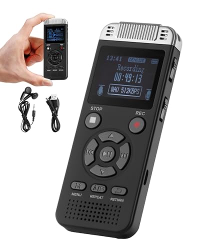 VEVOR Digitaler Sprachrekorder, 128 GB, Diktiergerät mit Wiedergabe, Audioaufnahmegerät mit Passwort USB, 8730 Stunden Speicher, 40 Stunden kontinuierliche Aufnahme, für Vorträge, Meetings VEVOR Digitaler Sprachrekorder, 128 GB, Diktiergerät mit Wiedergabe, Audioaufnahmegerät mit Passwort USB, 8730 Stunden Speicher, 40 Stunden kontinuierliche Aufnahme, für Vorträge, Meetings von VEVOR