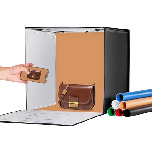 VEVOR Fotobox Studio Lichtbox 60 x 60 cm, Kit Light Box 3000-5600 K, einstellbare Farbtemperatur 160 LED 6 Hintergründe, Lichtbox für Fotostudio, Zelt für Fotostudio VEVOR Fotobox Studio Lichtbox 60 x 60 cm, Kit Light Box 3000-5600 K, einstellbare Farbtemperatur 160 LED 6 Hintergründe, Lichtbox für Fotostudio, Zelt für Fotostudio von VEVOR