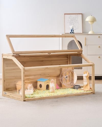 VEVOR Hamsterkäfig aus Holz, Hamsterhabitat mit 270°-Sicht, 101,6x50,8x50,8 cm, Zwerghamsterkäfige mit zu öffnender Oberseite, Kleintierkäfig, Mäusekäfig für Rennmäuse, Ratten, Meerschweinchen, Mäuse VEVOR Hamsterkäfig aus Holz, Hamsterhabitat mit 270°-Sicht, 101,6x50,8x50,8 cm, Zwerghamsterkäfige mit zu öffnender Oberseite, Kleintierkäfig, Mäusekäfig für Rennmäuse, Ratten, Meerschweinchen, Mäuse von VEVOR