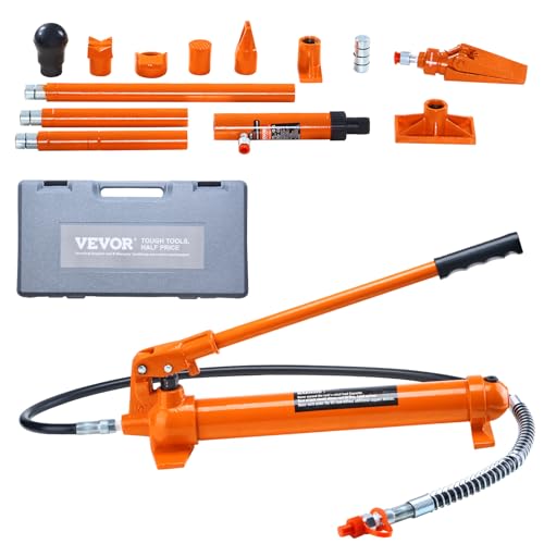 VEVOR Hydraulikzylinder Bausatz, tragbarer hydraulischer Wagenheber 12 t, mit 1,4 m Ölschlauch, Autokarosserierahmen-Reparaturset mit Aufbewahrungskoffer für Autoreparatur, Lkw, Bauernhof, Orange VEVOR Hydraulikzylinder Bausatz, tragbarer hydraulischer Wagenheber 12 t, mit 1,4 m Ölschlauch, Autokarosserierahmen-Reparaturset mit Aufbewahrungskoffer für Autoreparatur, Lkw, Bauernhof, Orange von VEVOR
