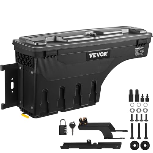 VEVOR LKW-Ladeflächen-Aufbewahrungsbox, Abschließbarer Schwenkkoffer, 25 L ABS-Radkasten-Werkzeugkasten, Wasserdicht & Langlebig, Kompatibel mit Ford F-150 2015–2021, LKW-Ladefläche Aufbewahrungsbox von VEVOR