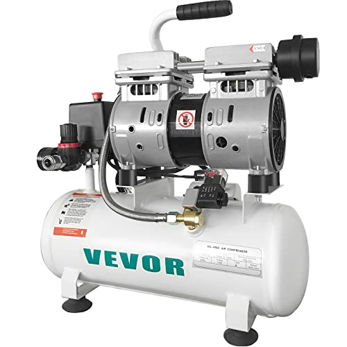 VEVOR Luftkompressor 2 Gallon Ultra leiser ölfreier Luftkompressor 9L Tank Silent Air Kompressor 550W ölfreier Kompressor mit sicherem Magnetventil von VEVOR