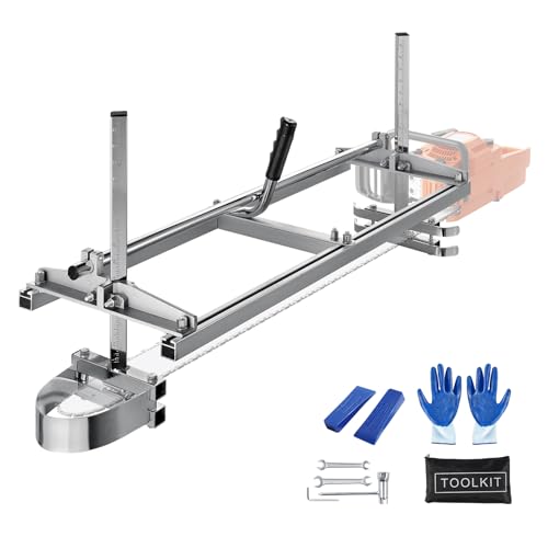 VEVOR Mobiles Sägewerk 35-91cm Tragbare Kettensäge 36 Zoll Stahl rostbeständig Kettensägenmühle 0,5-30cm Schnittstärke mit flexiblem Schneidführungssystem und der Luftpistole für Bauarbeiter von VEVOR