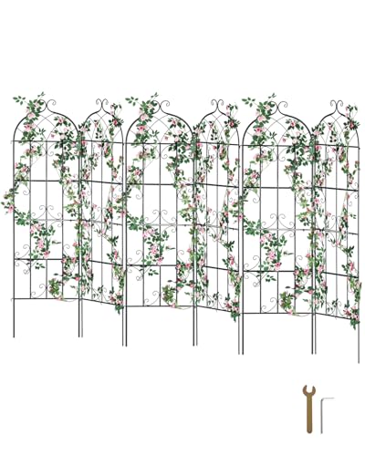 VEVOR Rankhilfe für Kletterpflanzen, 51x180 cm, 6er-Set rostfreies Metallspalier für Gartenblumen, Kletterhilfe, Rankgitter für Rosen, Gurkenstütze, dekoratives Clematis-Spalier für Innenhöfe & Rasen VEVOR Rankhilfe für Kletterpflanzen, 51x180 cm, 6er-Set rostfreies Metallspalier für Gartenblumen, Kletterhilfe, Rankgitter für Rosen, Gurkenstütze, dekoratives Clematis-Spalier für Innenhöfe & Rasen von VEVOR
