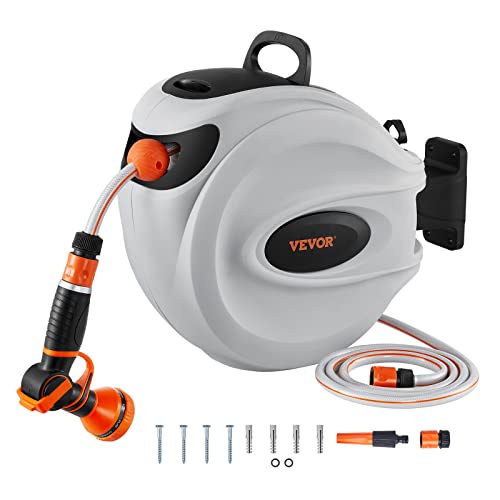 VEVOR Schlauchaufroller, 12mmx30 m, wandmontierter Schlauchaufroller, Wand Schlauchbox mit Düse mit 9 Mustern, automatisches Rücklaufsystem mit langsamer Rückführung & 180°-Schwenkhalterung VEVOR Schlauchaufroller, 12mmx30 m, wandmontierter Schlauchaufroller, Wand Schlauchbox mit Düse mit 9 Mustern, automatisches Rücklaufsystem mit langsamer Rückführung & 180°-Schwenkhalterung von VEVOR
