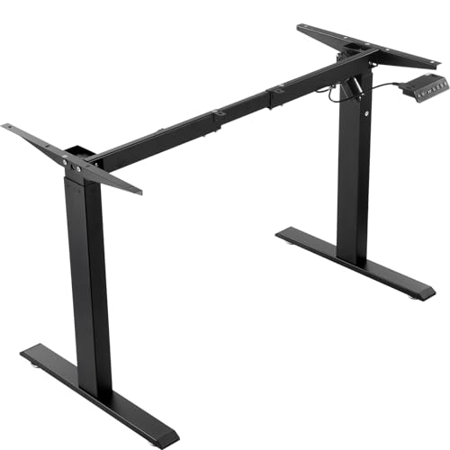 VEVOR Schreibtisch Gestell, verstellbare Höhe 70-117 cm und Länge 90-135 cm, elektrisches Tischgestell, ergonomische DIY-Arbeitsplatzbasis für Zuhause und das Büro (nur schwarzer Rahmen) von VEVOR