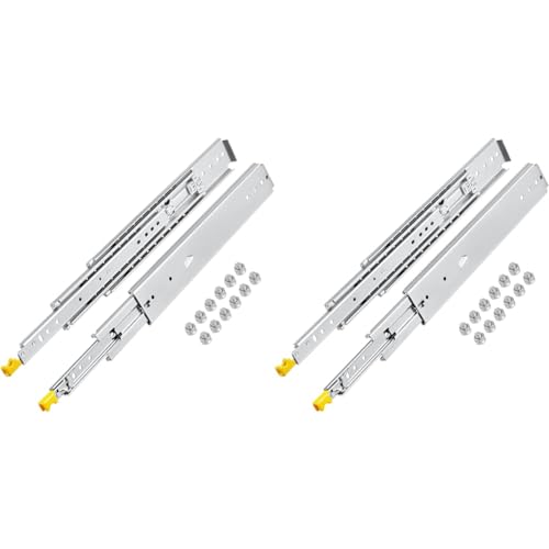 VEVOR Schubladenschienen Vollauszug 609mm, mit Verriegelungsfunktion Schwerlastauszüge Tragkraft bis zu 225 kg, [Energieklasse A] 1 Paar (2 Stück) (Packung mit 2) von VEVOR