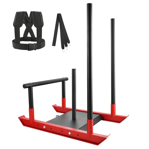 VEVOR Unisex – Erwachsene Gewichtstrainingsschlitten Krafttraining Zugschlitten, Schwarz + Rot, 925 x 616 x 1050 mm VEVOR Unisex – Erwachsene Gewichtstrainingsschlitten Krafttraining Zugschlitten, Schwarz + Rot, 925 x 616 x 1050 mm von VEVOR