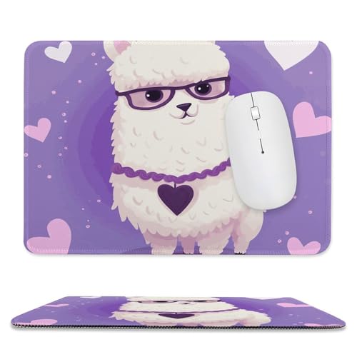 Mauspad, 20,1 x 23,9 cm, rutschfest, wasserdicht, Gaming-Mauspad für kabellose Maus, Computer, Laptop, Büro, Love, Alpaka-Violett von VFMKT