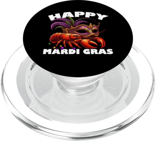 Happy Mardi Gras Crawfish Maske Feier PopSockets PopGrip für MagSafe von VG Productions