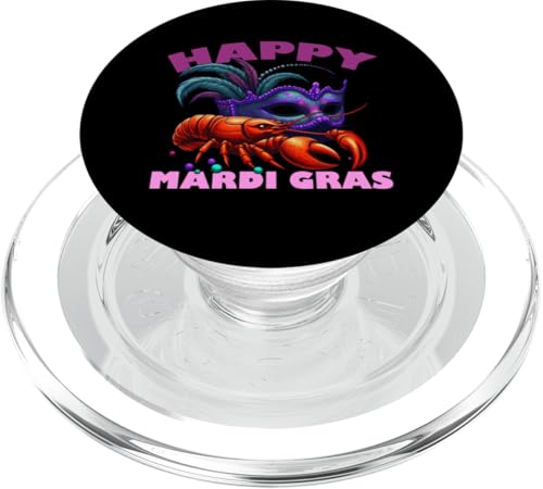 Happy Mardi Gras Crawfish Maske Feier PopSockets PopGrip für MagSafe von VG Productions