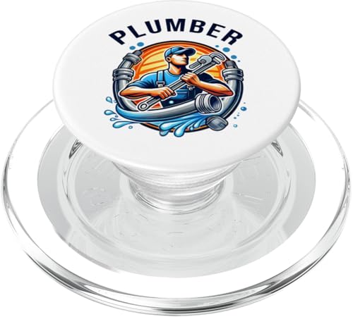 Klempner Logo Schraubenschlüssel Werkzeuge Pipe Hero PopSockets PopGrip für MagSafe von VG Productions