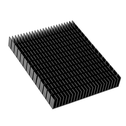 VGEBY Kühlkörper Aluminium Smart Design Kühler Kühlkörper 150x120x20mm für CPU Verstärker PCB Board (Schwarz) von VGEBY