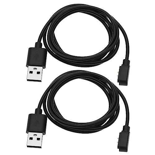 VGOL 2 Stück Magnetisches Smartwatch USB Ladekabel Ersatz Kompatibel mit Blackview R3/R3 Pro USB Ladeadapter 5V Schwarz 1M Kabellänge von VGOL