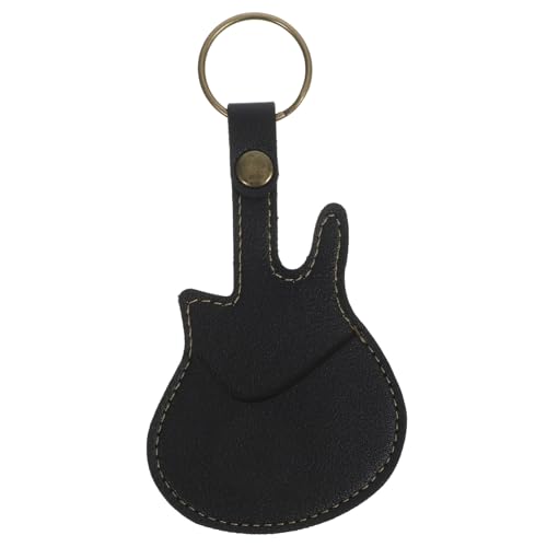 Schutzhülle für Gitarrenplektren aufbewahrungstasche gitarrenzubehör Gitarren-Schlüsselanhänger Gitarren-Pick-Organizer gitarrenständer Plektrumhalter Pick-Halter Pu Black VICASKY von VICASKY