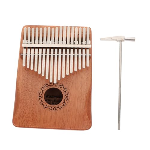 VICASKY 17 Tasten Kalimba Set Daumenklavier Aus Mahagoni Für Musikliebhaber Original Holzfarbe Komplette Ausstattung Für Anfänger Und Fortgeschrittene Mit Stimmhammer Und Anleitung von VICASKY