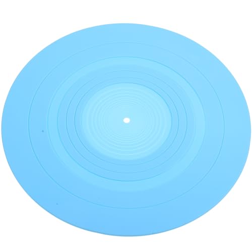 VICASKY Rekordmatte Plattenspielerständer Vinyls Halter Gewicht aufnehmen Blau vinyl reinigung Vinyl-Reinigung drehteller Aufzeichnungsblock Matte für Disc Heim-Disc-Matte Kieselgel Blue von VICASKY