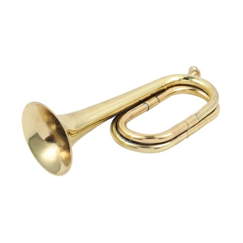 VICASKY Signalhorn Aufladen Chinesisches Horninstrument Nebelhorn Kriegshorn Anfänger Trompete Glocke Legierung Trompete Praktisches Musikinstrument Kupferlegierung Golden von VICASKY