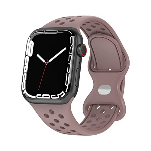 Kompatibel mit Apple Watch Armband, Sportarmband aus Silikon, Ersatzarmbänder für iWatch SE Series 8 7 6 5 4 3 2 1, Hellviolett, 38mm/40mm/41mm von VIGTMO