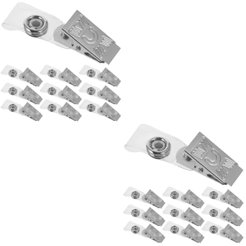 VILLCASE 2 Sätze Id-ordner Drehbare Clips Für Ausweisrollen Schlüsselband Mitarbeiter-id-abzeichen-clip Stift Inhaber Ausweishalter Einziehbar Kette Kartenhalter Silver Eisen 100 Stück * 2 von VILLCASE