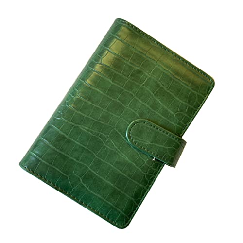 VILLCASE Kassenbuch Mini-Notizblock spiralförmiger Notizblock spiralblock Mini-Notizbuch Brieftasche aktenkoffer aktentaschen lose Blattabdeckung nachfüllbarer Notizbuchordner Pu Green von VILLCASE