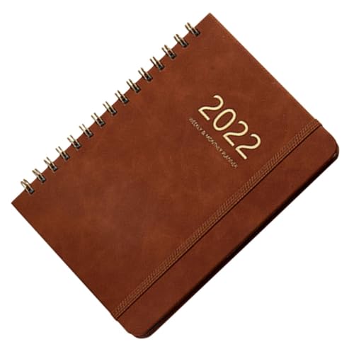 VILLCASE Notizbuch 2022 Wochenplanerbuch 2022 Jahresplaner 2022 Veranstalter Planer Für Ziele Monatsheft 2022 Zeitplan-notizblock Finanzberater Terminbuch 2022 Brown Doppeltes Offsetpapier von VILLCASE