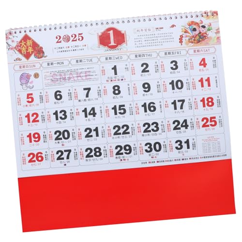 VILLFUL 2025 Wandkalender „Jahr der Schlange“. täglicher Wandkalender Chinesischer Hängekalender neujahrsdekoration jahreswandkalender Wandkalender für den Haushalt Jahreskalender Papier von VILLFUL