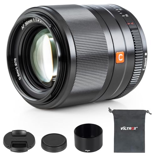 VILTROX 56mm f/1.4 F1.4 APS-C Autofokus Objektiv für Sony E Mount Kameras A6500 A6300 A6000 A6400 A6100 A5100 A6600 A7 A7R A7C A7II A7RII A7SIII A7III A7RIII A7RIV A9 von VILTROX