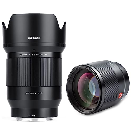 VILTROX AF 85mm F1.8 Z-Mount Porträt Objektiv für für Nikon Z fc Z7 II Z6 II Z5 Z6 Z7 Z50 (Vollformat, Festbrennweite, STM, Autofokus) Schwarz von VILTROX