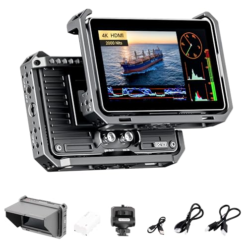 VILTROX DC-X3 Kamera Field Monitor Kit mit Rig Cage 2000Nits Touchscreen Kamera Monitor mit SDI/4K HDMI EIN-/Ausgang, 6" Full HD 1920x1080 IPS, 3D LUTs Peaking Focus Assist, Sonnenschutzhaube, Akku von VILTROX