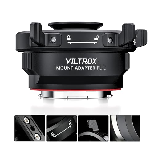 VILTROX PL-L Objektivadapter, Objektivkonverterring Kameraobjektivadapter Kompatibel mit PL-Objektiv zu L-Mount-Kamera Panasonic S1 S1R S1H S5/Leica SL SL2 CL TL/Sigma FP DSLR-Kameras von VILTROX