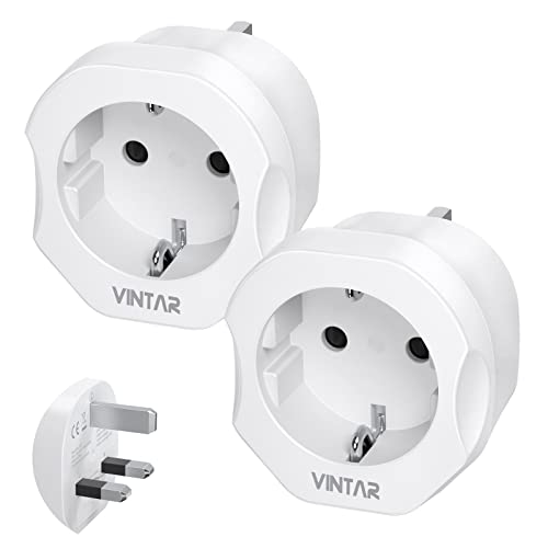 Adapter England Deutschland Stecker, VINTAR 2PC Reiseadapter UK Adapter Stecker Type G, Steckdose Reisestecker Steckdosenadapter für Großbritannien England Irland Malaysia Dubai, Singapur von VINTAR