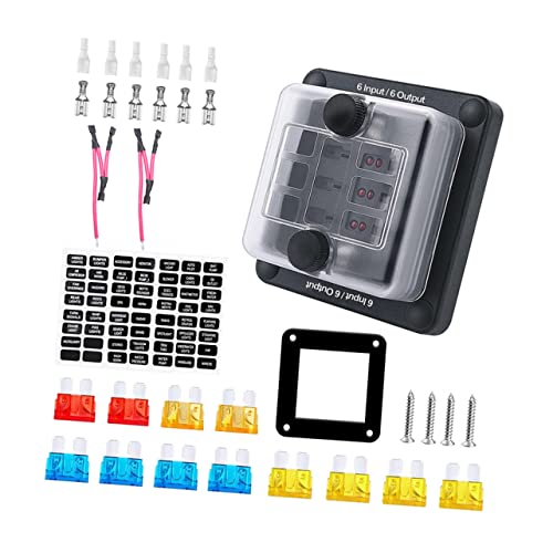 VINTORKY 34pcs Waterproof ATO/ATC Sicherungsbox 6 Fach Sicherungsblock Für Automobile Auto Lkw Boot Universell Einsetzbar Zuverlässiger Schutz Und Einfache Installation von VINTORKY