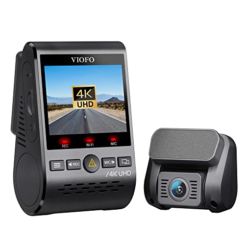 VIOFO A129 Pro Duo 4K + 1080P WiFi 5GHz Dashcam Auto, GPS Modul eingebaut, Dual Lens Vorne Hinten Autokamera, Puffer Funktion 24 Std. Parküberwachung Dash cam, Nachtsicht, G-Sensor, WDR, Loop Aufnahme von VIOFO