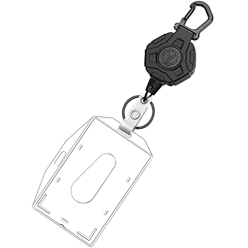 VIQWYIC 1 Stücke Einziehbarer Schlüsselanhänger, ID-Ausweishalter mit Klauenverschluss für ID-Kartenhalter (Runde) von VIQWYIC