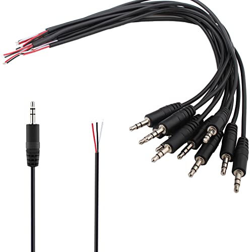 VISSQH 10Pcs 3,5mm Klinkenbuchse, Klinkenstecker 3.5mm TRS 3pol Audio stecker zum löten 3.5mm Mini Stereo Klinkenstecker Cable for Repairing Audio Kopfhörer Cables(30 cm) von VISSQH