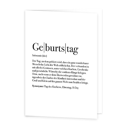 VISUAL STATEMENTS - Definition Geburtstag Grußkarte - Synonym Grußkarte - Karte mit Spruch - Definitionskarte 10x14cm von VISUAL STATEMENTS