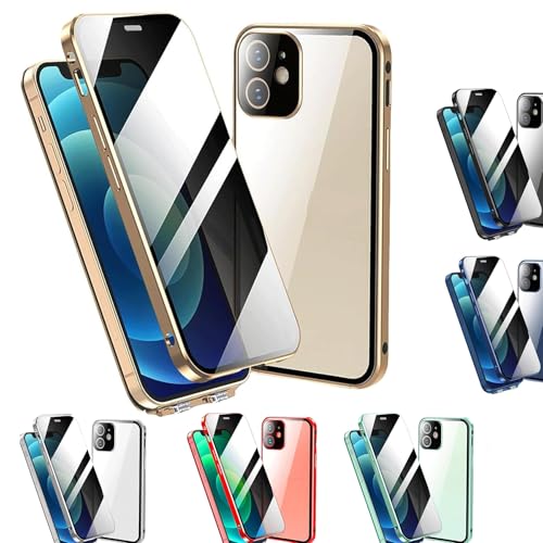 VIUXL Criteriont Phone Privacy Case, Criteriont Phone Case, Criteriont Phone Case with Privacy Screen Protector, 360 Degree Front and Back Privacy Tempered Glass Cover (Gold,for iphone15) von VIUXL