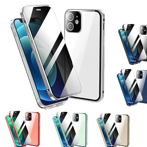 VIUXL Criteriont Phone Privacy Case, Criteriont Phone Case, Criteriont Phone Case with Privacy Screen Protector, 360 Degree Front and Back Privacy Tempered Glass Cover (Silver,for iphone11) von VIUXL