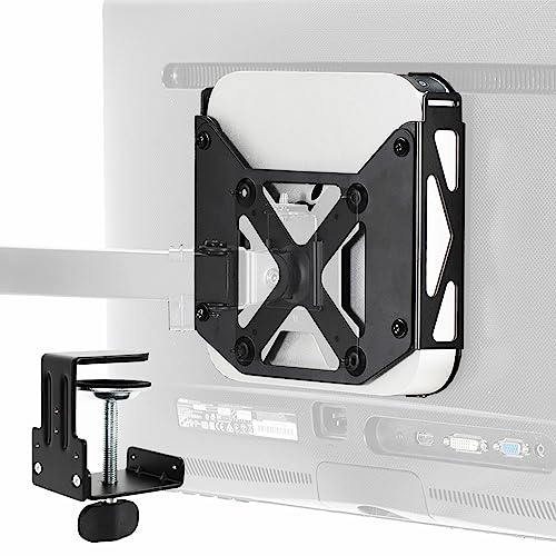 VIVO Behind Monitor VESA Mount Designed for Mac Mini CPU, 2010-heute Modelle, Monitor Arm Computer Holder, Concealed Back of Screen Mount with Desk Clamp Option, Black, Mount-MINI1 von VIVO