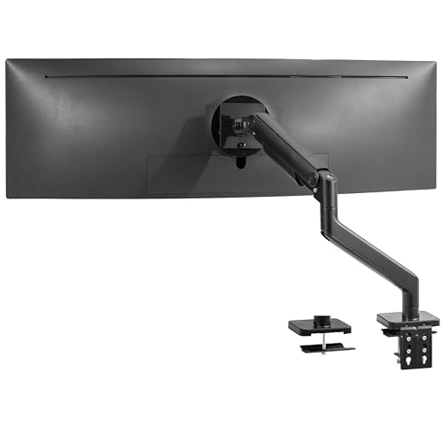 VIVO Robuster Aluminium-Spannarm für 124,5 cm (49 Zoll) Bildschirme bis zu 20 kg, Premium-Schreibtischhalterung, Monitorständer für Samsung Odyssey G9 und mehr, schwarz, STAND-V101E von VIVO