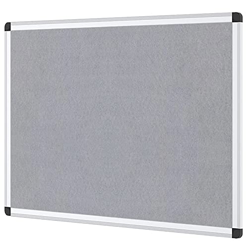 VIZ-PRO Pinnwand - Textil/Filz (grau) - mit Alurahmen - 90 x 60 cm von VIZ-PRO