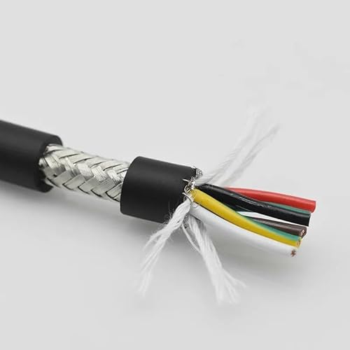 CNC-Kabel mit hoher Flexibilität und Biegefestigkeit. 20 18 17 AWG, abgeschirmtes Schleppkettenkabel. TRVVP2-20-adriges Servomotor-Stromkabel(5 cores 5meter,18 AWG 0.75MM) von VNYRVZA