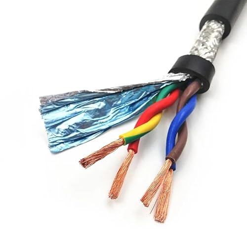 VNYRVZA 485 Twisted-Pair-abgeschirmtes Kabel 18 20 AWG 17 AWG 16 AWG 14 AWG 5 m 2–10-adriges PVC-Kommunikationssignal-Soft-Steuerkabel aus reinem Kupfer(6cores 17 AWG 1.0MM,5 meters) von VNYRVZA