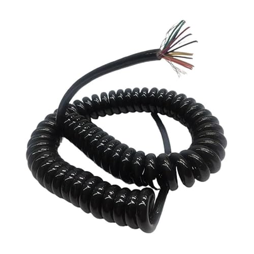 VNYRVZA PU-Feder-abgeschirmtes Kabel 15 16 17 18 19 20 21 Kern 26 AWG Zugfestigkeit 1 2 3 4 5 6 7 8 9 10 11 12 Meter spiralförmiger Stretchdraht(Stretch 4 meter,21 cores 26 AWG) von VNYRVZA