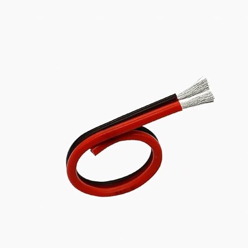 VNYRVZA Superweiches rotes und schwarzes Parallelkabel aus Silikon, 2P, hoch- und niedrigtemperaturbeständig -60 °C bis 200 °C, verzinntes Kupfer, 26–8 AWG, DIY-LED-Kabel(10 meter,10 AWG) von VNYRVZA